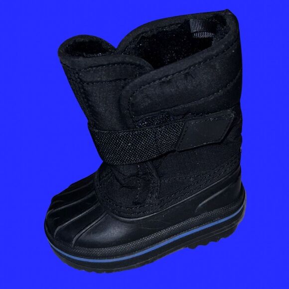 The Childrens Place Unisex Infant All Weather Boots - Black Blue Size 4 - Picture 6 of 8